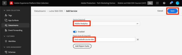 Datastream save analytics