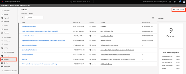 Create schema