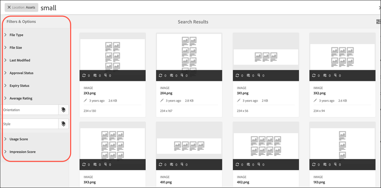 Filter and Options pane