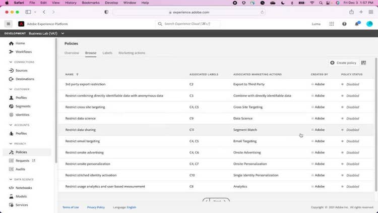 Segment Match data governance