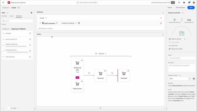 Create an audience using the rule builder