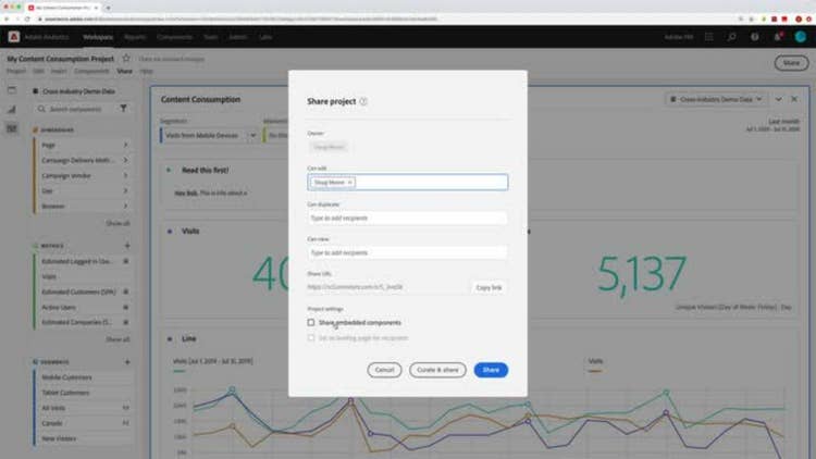 Saving, sharing, and collaborating on projects in Analysis Workspace