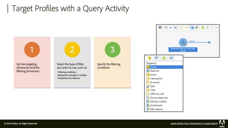 Target profiles in a workflow